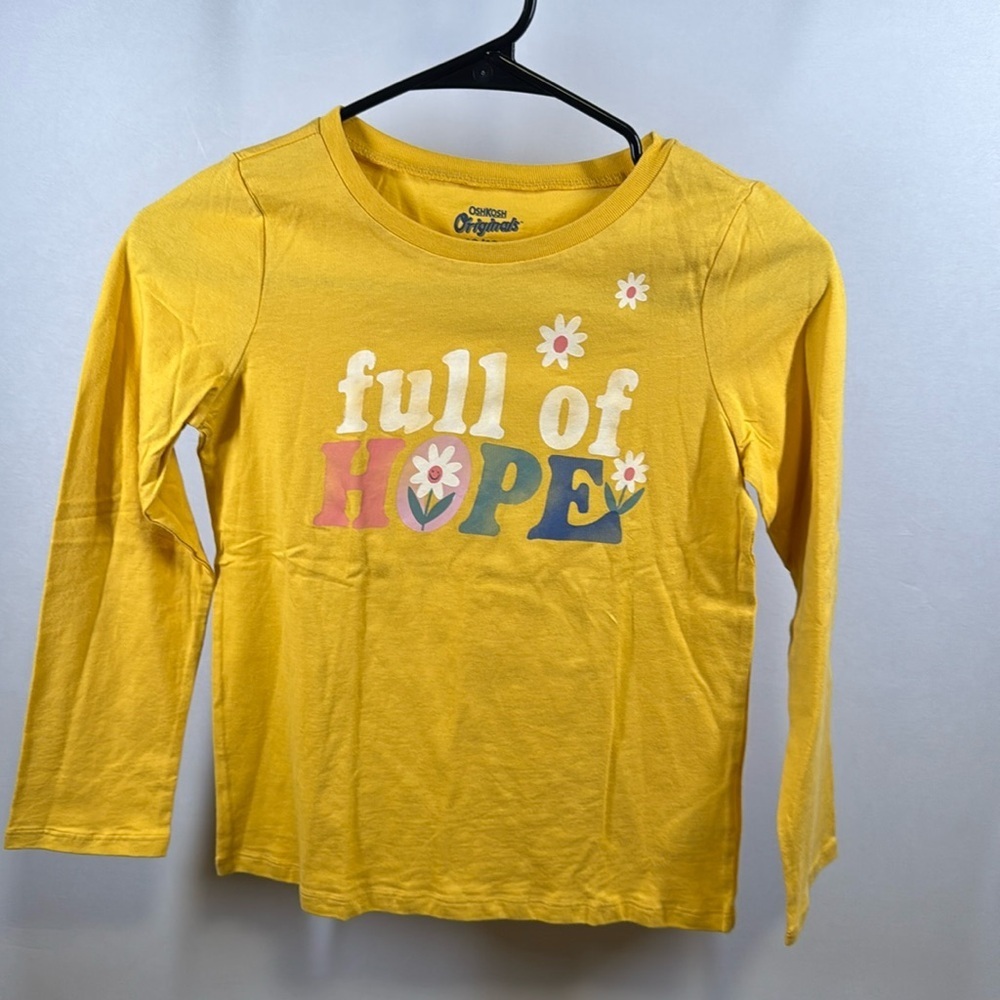 Oshkosh Girls Yellow Long sleeve Tee. Size 10. NWTs.